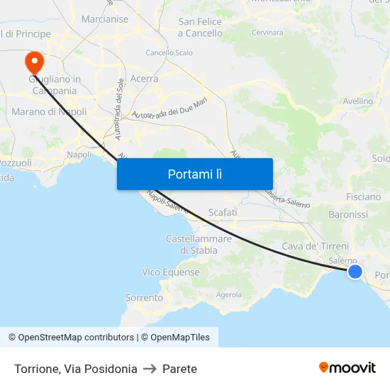Torrione, Via Posidonia to Parete map