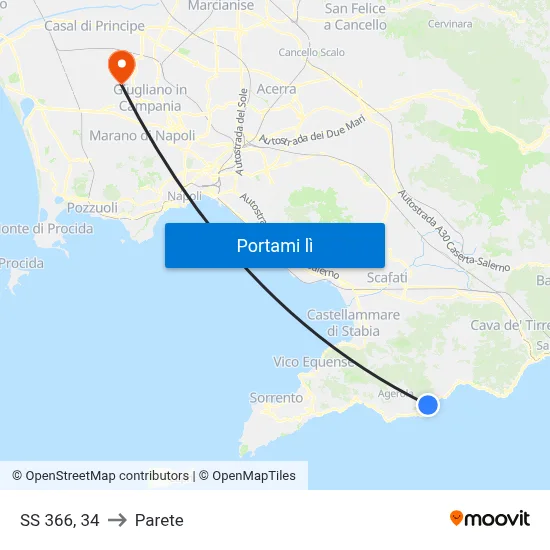 SS 366, 34 to Parete map
