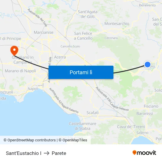 Sant'Eustachio I to Parete map