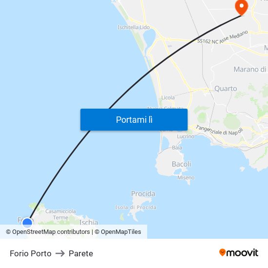 Forio Porto to Parete map