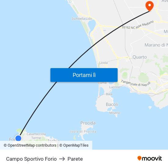 Campo Sportivo Forio to Parete map