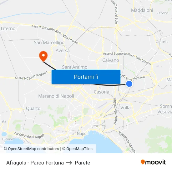 Afragola - Parco Fortuna to Parete map