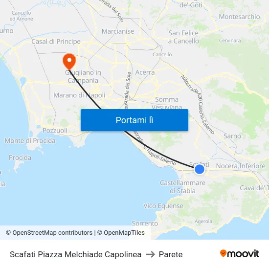 Scafati Piazza Melchiade Capolinea to Parete map