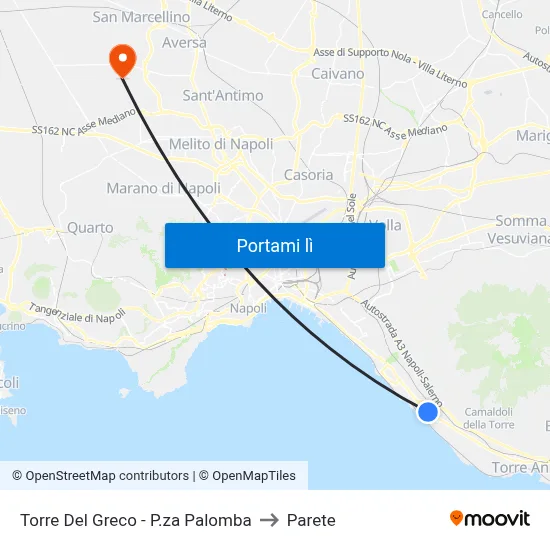 Torre Del Greco - P.za Palomba to Parete map
