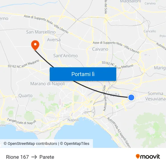 Rione 167 to Parete map