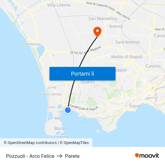 Pozzuoli - Arco Felice to Parete map