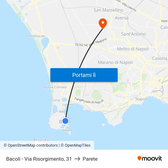 Bacoli - Via Risorgimento, 31 to Parete map