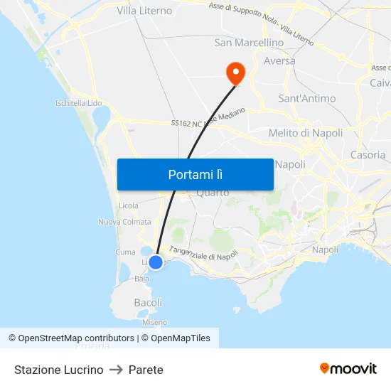 Stazione Lucrino to Parete map