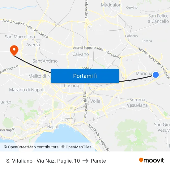 S. Vitaliano - Via Naz. Puglie, 10 to Parete map