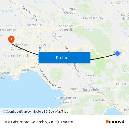 Via Cristoforo Colombo, 7a to Parete map