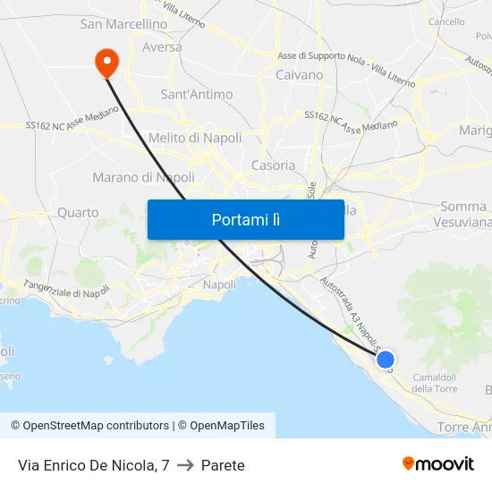 Via Enrico De Nicola, 7 to Parete map