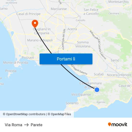 Via Roma to Parete map