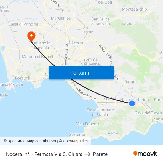 Nocera Inf. - Fermata Via S. Chiara to Parete map