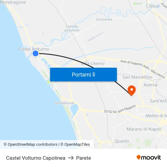 Castel Volturno Capolinea to Parete map