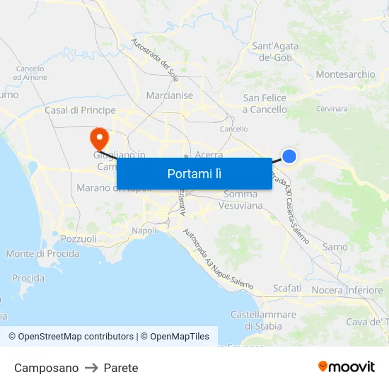 Camposano to Parete map