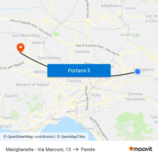 Mariglianella - Via Marconi, 13 to Parete map