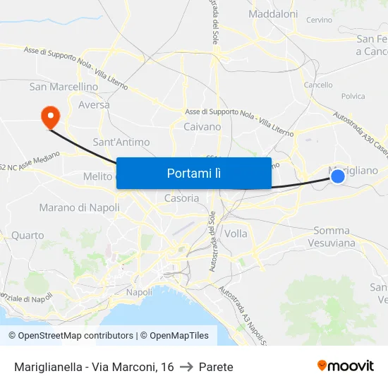 Mariglianella - Via Marconi, 16 to Parete map