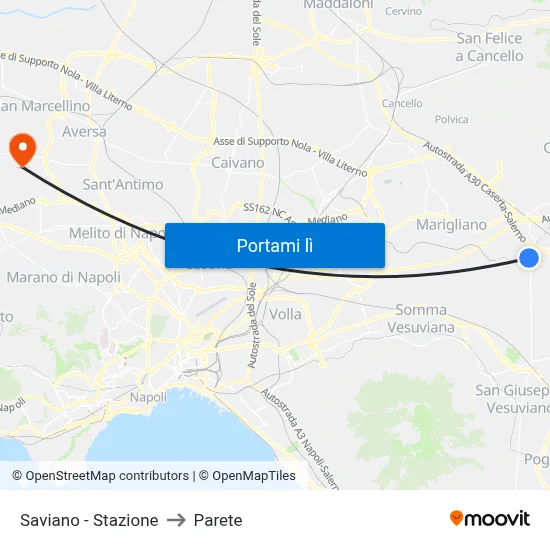 Saviano - Stazione to Parete map