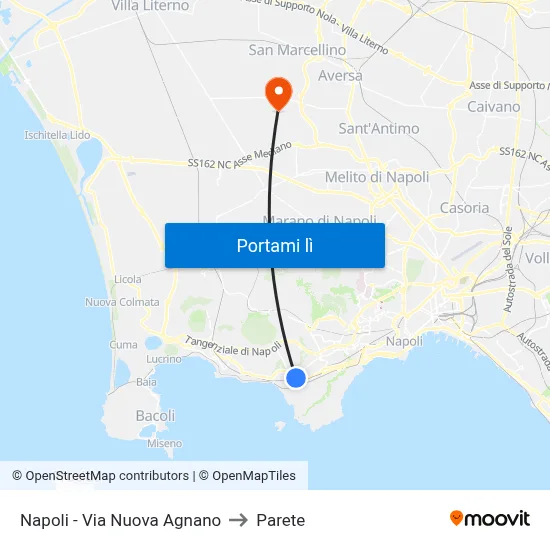 Napoli - Via Nuova Agnano to Parete map