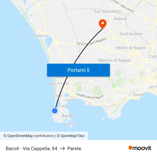 Bacoli - Via Cappella, 94 to Parete map