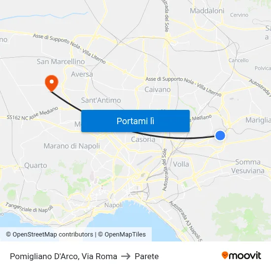 Pomigliano D'Arco, Via Roma to Parete map