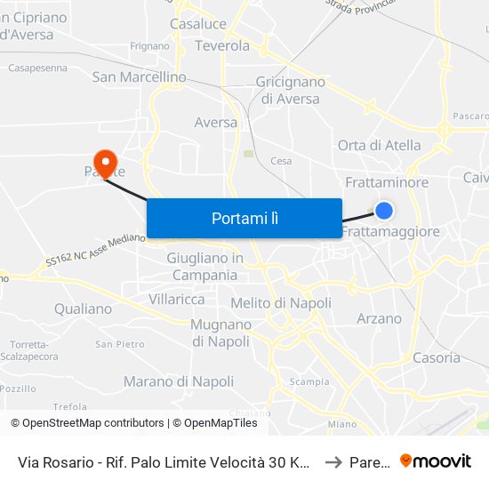 Via Rosario - Rif. Palo Limite Velocità 30 Kmh to Parete map