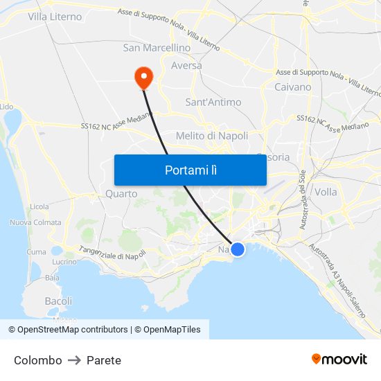 Colombo to Parete map