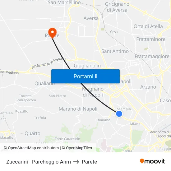 Zuccarini - Parcheggio Anm to Parete map