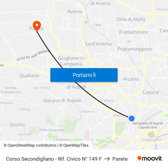 Corso Secondigliano - Rif. Civico N° 149 F to Parete map