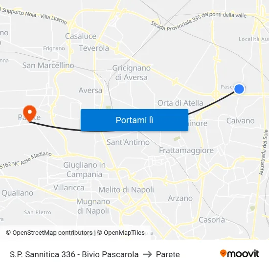 S.P. Sannitica 336 - Bivio Pascarola to Parete map