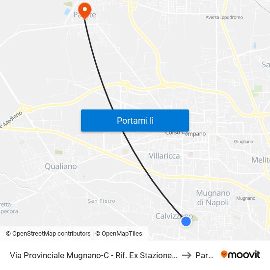 Via Provinciale Mugnano-C - Rif. Ex Stazione Alifana to Parete map