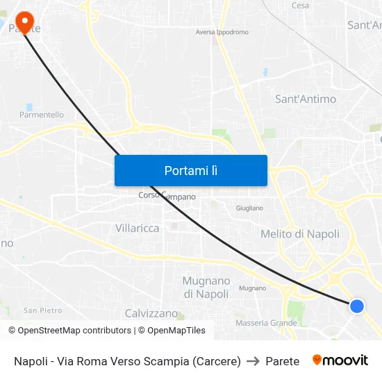 Napoli - Via Roma Verso Scampia (Carcere) to Parete map