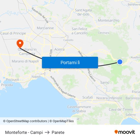 Monteforte - Campi to Parete map