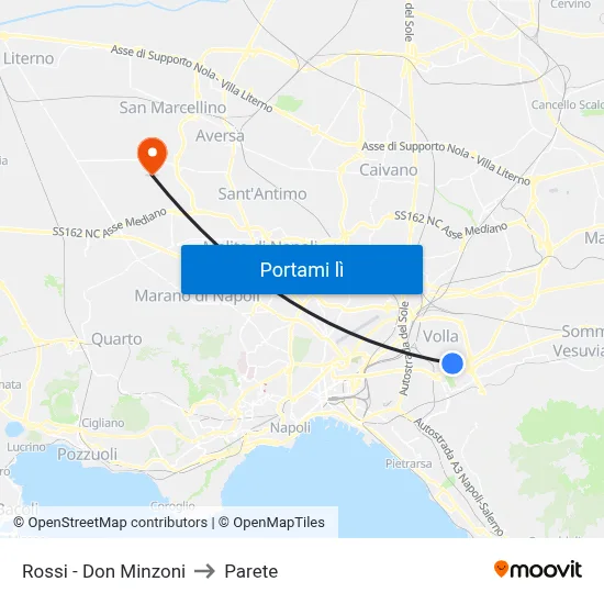 Rossi - Don Minzoni to Parete map