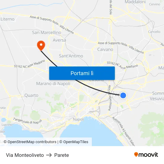 Via Monteoliveto to Parete map