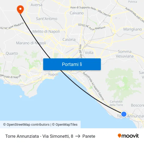 Torre Annunziata - Via Simonetti, 8 to Parete map