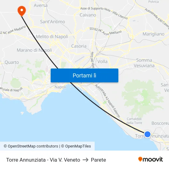 Torre Annunziata - Via V. Veneto to Parete map