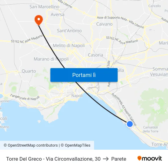 Torre Del Greco - Via Circonvallazione, 30 to Parete map