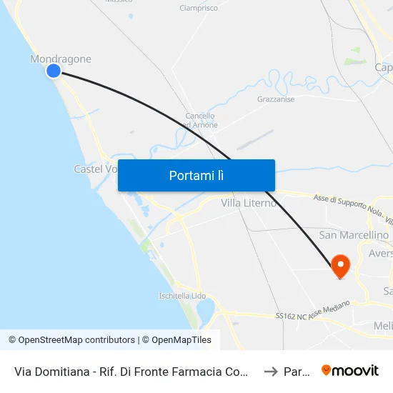 Via Domitiana - Rif. Di Fronte Farmacia Comunale to Parete map