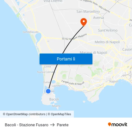Bacoli - Stazione Fusaro to Parete map