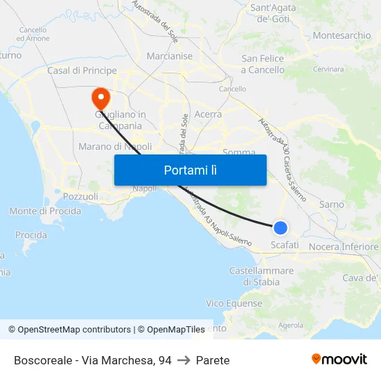 Boscoreale - Via Marchesa, 94 to Parete map