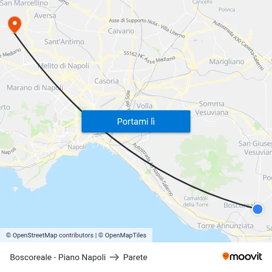 Boscoreale - Piano Napoli to Parete map