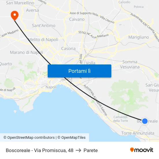 Boscoreale - Via Promiscua, 48 to Parete map