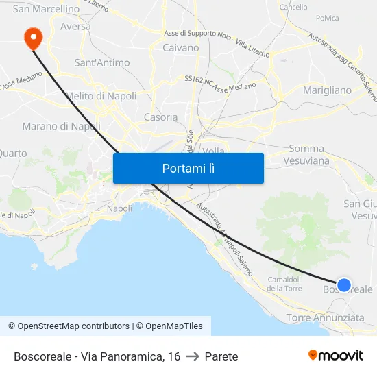 Boscoreale - Via Panoramica, 16 to Parete map