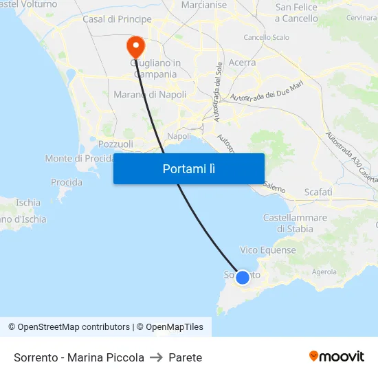 Sorrento - Marina Piccola to Parete map