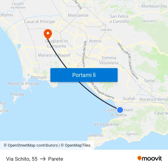 Via Schito, 55 to Parete map