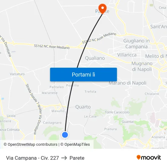 Via Campana - Civ. 227 to Parete map
