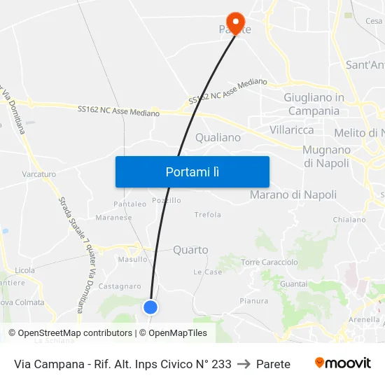 Via Campana - Rif. Alt. Inps Civico N° 233 to Parete map