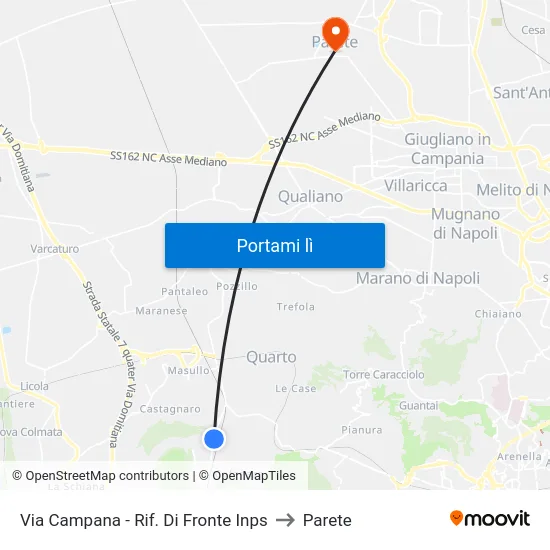 Via Campana - Rif. Di Fronte Inps to Parete map