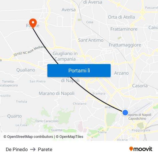De Pinedo to Parete map